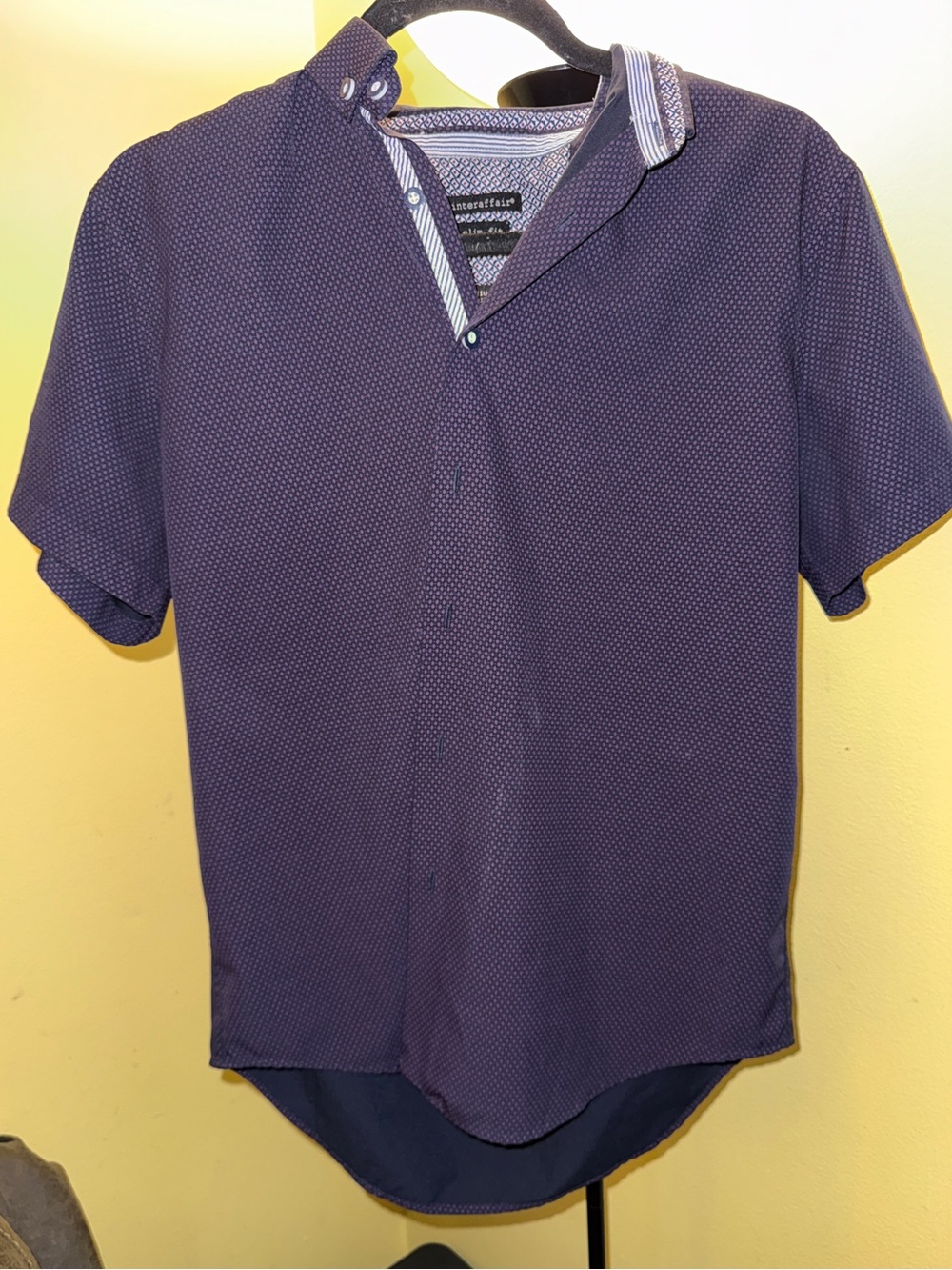 Interaffair Casual Navy Microdot Short-Sleeve Shirt